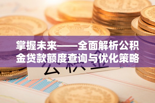 赤水掌握未来——全面解析公积金贷款额度查询与优化策略