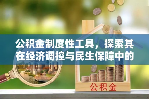 赤水公积金制度性工具，探索其在经济调控与民生保障中的重要作用