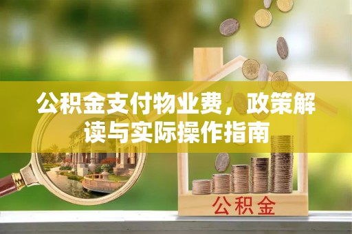 赤水公积金支付物业费，政策解读与实际操作指南