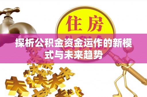 赤水探析公积金资金运作的新模式与未来趋势